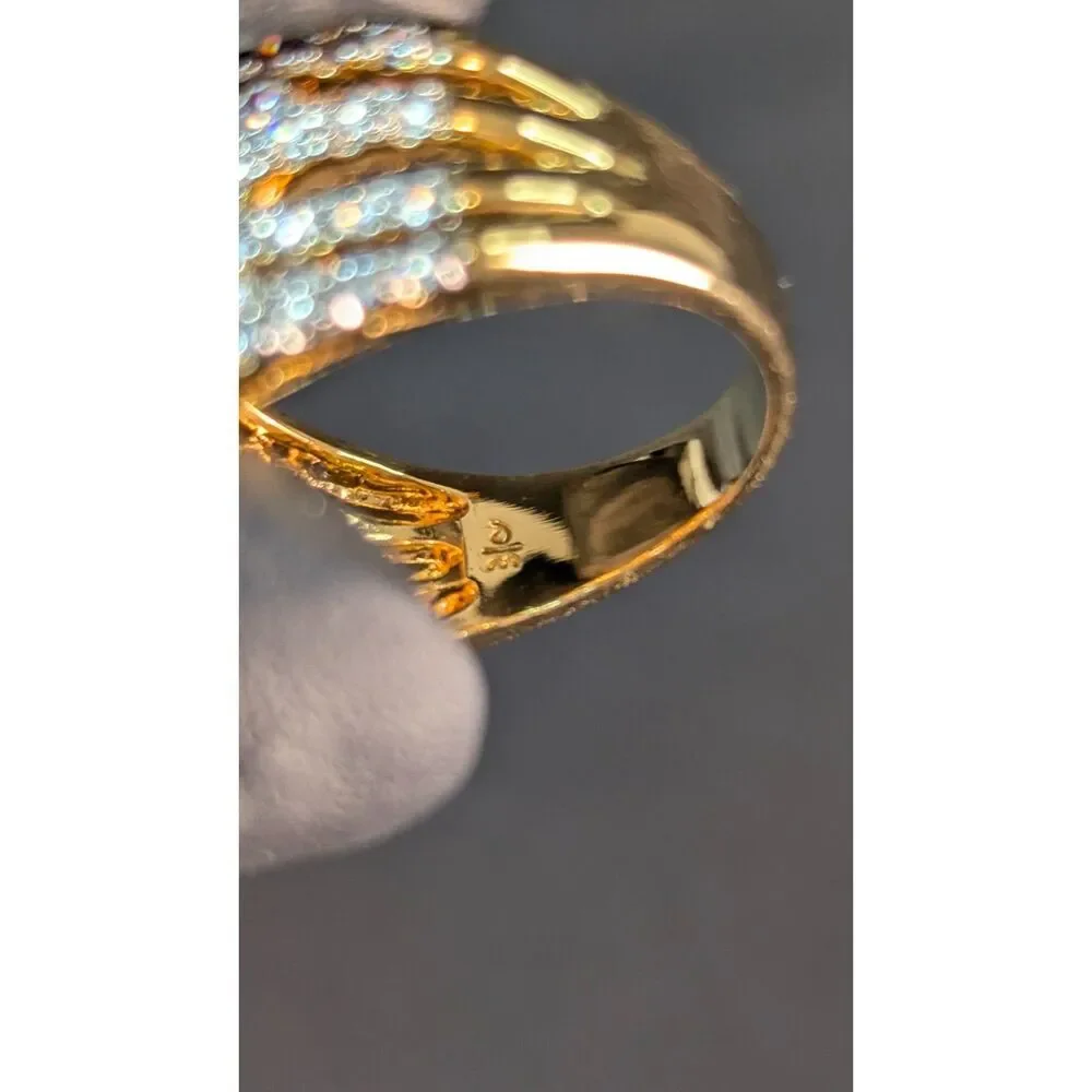 Danbury Mint Five Carat Kiss Ring Size 10 Gold 18k Plated 75 Diamonisse Gemstone